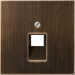 Metal cover plate for modular IAE/UAE data socket, antique brass, 1xRJ45, LS ME2969-1UAAT | 4011377099135