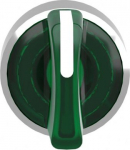 Head for illuminated selector switch, Harmony XB4, chromium metal, green handle, 22mm, universal LED ZB4BK1733 | 3389110891089