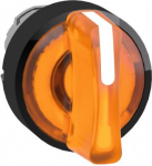 Head for illuminated selector switch, Harmony XB4, black metal, orange handle, 22mm, universal LED, ZB4BK15537 | 3389110841039