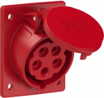 CEE-flanged socket 5x16A(3P+N+PE) 6h IP44/IP54 TT 80x97 sloping red 415-6TT | 9003399231322