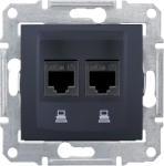 2 set data outlet MEX 2xRJ45 cat5e UTP graphite Sedna SDN4400170 | 8690495035766