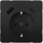 Socket outlet, 2xUSB A+C, 18W, Anthracite , DELTA style 5UB1870-1AC01 | 4047624401352