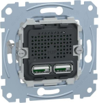 USB charger 2x2,1A (A+A) mechanism Merten system M MTN4366-0100 | 3606480996290