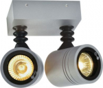 NEW MYRA WALL SPOT, silver-grey, 2x GU10, max. 2x 50W, IP55 233094 | 4024163157452