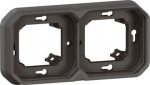 PLEXO 2 GANG HORIZONTAL AND VERTICAL FLUSH MOUNTING SUPPORT FRAME - ANTHRACITE 069607L | 3414971879980