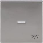 With >Light< icon. As cover for flush-mounted 1gang 1way, 1gang 2way switch, intermediate switch, push-button and control switch 1gang 2way. Material stainless steel. Anti fingerprint. 2CKA001751A2958 | 4011395086087