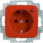 Busch-Protector&reg; SCHUKO&reg; socket insert with Neon lamp /Red with screw terminals red - Reflex SI 2CKA002011A6258 | 4011395260180