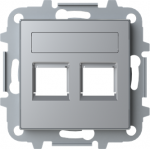 Color: SilverCover plate for data outlets code: 2017.2, 2017.3, 2018, 2018.5, 2018.6 & 2018.8   Included:   - Mounting grid without claws   - Shutters   - Labeling area 2CLA851820A1301 | 8427238134772