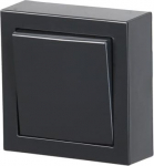 Surface mounting switch with screwless terminals. The terminals are for max 2 solid or rigid wires. Including switch insert, rocker, surface mounting frame and bottom. 2TKA00001605 | 6438199003269