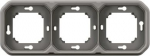 PLEXO 3 GANG HORIZONTAL AND VERTICAL FLUSH MOUNTING SUPPORT FRAME - GREY 069687L | 3414971881457