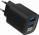 Gembird 2-port 30W USB fast charger, LCD | TA-UC-PDQC30LCD-BK-01 TA-UC-PDQC30LCD-BK-0 | 8716309129619
