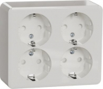 4-place socket, IP21, white, EXXACT WDE015688 | 3606489504410
