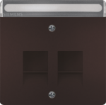 Cover for 2xRJ45 outlet, DELTA style, with Label Field, Brown 5TG1343-0CH | 4001869554433