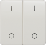 1+1 Rocker switch with symbols IO, Mid-position, 65x65mm, titanium white, DELTA profil 5TG7962 | 4001869072340