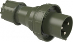 CEE Industrial plug 3x125A (2P+PE) 6h IP67 POWER TWIST green 043-6.U