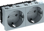 STD-D0 Al, Double socket outlet, grey, straight 6120032 | 4012196047222
