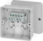 Junction box DE 9345 98x98x55mm IP55 grey with 5x4mm&sup2; terminal 6000272 | 4012591602729