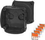 Junction box DK 0102 XZ 84x84x55mm IP66 black halogen free with terminals 62000468 | 4012591193883