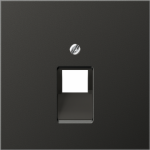 Metal cover plate for modular IAE/UAE data socket, anthracite, 1xRJ45, LS AL2969-1UAAN | 4011377012882