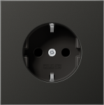 Metal socket outlet 16A/250V, grounded, screwless, anthracite, LS AL1520AN | 4011377065536