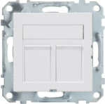 Data socket, Exxact, mechanism with fixing frame, RJ45 Cat6A, STP, straight, white WDE002439 | 3606480910357