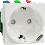 Socket outlet with USB Type-C, 1-gang, 2 modules, 2P+E, 10 A, 10.5 W, white, New Unica NU301718 | 3606481054272