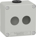 Die cast empty control station, Harmony XAP, XB2 SL, zinc alloy, grey, M20, 2 cut outs 22mm, 80x80x5 XAPD1202 | 3389110001037