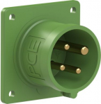 CEE-flanged plug 4x16A (3P+PE) 10h IP44 green 70x70 614-10 | 9003399066634