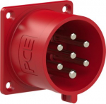 CEE-flanged plug 7x32A (6P+PE) 6h IP44/IP54 red 70x70mm 627-6V | 9003399315022