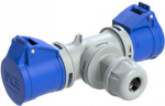 T-Connector, 3x16A (2P+PE) 6h IP44, blue/grey 94325102 | 9003399791345