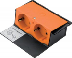 device casing for KDQ08/E04 with 2-gang 2-pole Schuko-socket-outlet, pure orange GBES22004 | 4012002246184