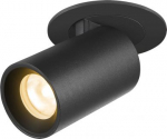 NUMINOS PROJECTOR XS recessed ceiling light, 3000 K, 55&deg;, cylindrical, black / black 1006891 | 4024163268554