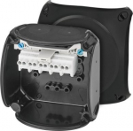 Junction box KX 0202 C 93x93x62mm IP66 black halogen free with 5x2,5mm&sup2; terminal UV resistant 62000335 | 4012591135241
