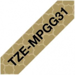 Brother | TZe-MPGG31 | Black On Gold Pattern | TZe TZEMPGG31 | 4977766770194