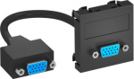 Multimedia Adapteris, VGA ar kabeli, rozete-rozete 45x45mm, PC, pelēkmelna, 7021 6104661 | 4012195898436