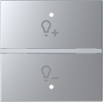 Color: Silver.   Rocker cover with dimmer symbol for KNX sensor/actuator.   Suitable for codes: RB/U 1.1.   Size: 2 modules. 2CLA222180N1301 | 8427238242583