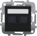 Color: Soft Black   Cover plate for data outlets code: 2017.2, 2017.3, 2018, 2018.5, 2018.6 & 2018.8   Included:   - Mounting grid without claws   - Shutters   - Labeling area 2CLA851820A1501 | 8427238135977