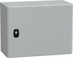 Wall mounted steel enclosure, PanelSeT S3D, plain door, with mounting plate, 300x400x200mm, IP66, IK NSYS3D3420P | 3606480159657