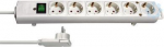 Extension cord 6 sockets 2m H05VV-F 3x1.5, with switch, white 1153320100 | 4007123641109