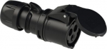 CEE connector 3x16A (2P+PE) 6h IP44 TT SHARK with cap black 213-6TTX | 9003399628443