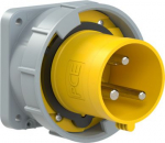 CEE-flanged plug 3x63A (2P+PE) 4h IP67 POWER TWIST yellow 633-4 | 9003399072185