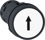 Push button, Harmony XB7, round white flush, 22mm, spring return, 1NO + 1NC, black marked up arrow XB7NA15341 | 3606480469848