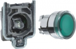 Illuminated push button, green, flush, &Oslash;22 mm spring return, 1 NO 24 V, Harmony XB4 XB4BW33B1 | 3389119029537