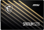 SSD MSI SPATIUM S270 480GB SATA 3D NAND Write speed 450 MBytes/sec Read speed 500 MBytes/sec 2,5" TBW 250 TB MTBF 2000000 hours S78-440E350-P83 S78-440E350-P83 | 4711377001168