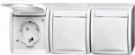3gang, For horizontal installation. With screw-type terminals. Prewired with hinged lids, 2 P + E, 2CKA002084A0724 | 4011395115022