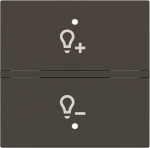 Color: Total Anthracite.   Rocker cover with dimmer symbol for KNX sensor/actuator.   Suitable for codes: RB/U 1.1.   Size: 2 modules. 2CLA222180N1601 | 8427238242590