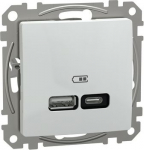 USB charger type A+C, Sedna Design & Elements, 3A, 21W, PRO, white SDD111405 | 3606487104995