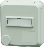 Panel mounted socket Cepex with labelling field 16A, 5P, 6h, 400V, IP54, pure white 4437 | 4015394315667