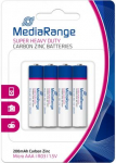 BATTERY CARBON-ZINC AAA 1.5V/4PCS MRBAT141 MEDIARANGE MRBAT141 | 4260459610601
