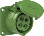 CEE-flanged socket 4x16A (3P+PE) 2h IP44 70x70 green 314-2 | 9003399044236